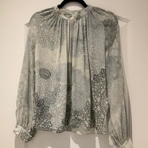 ERDEM Gray Long Sleeve Relaxed Blouse